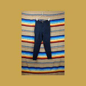 Womens black high waist english western riding pants slim size 28